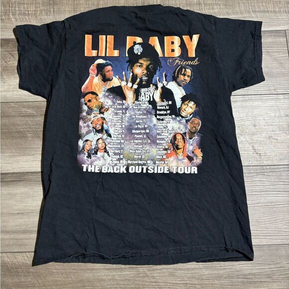Lil Baby Lil Durk The Back Outside Tour Rap Tee T Shirt Adult Medium Black Mens - Picture 2 of 5